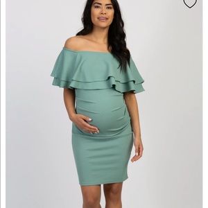 Off The Shoulder Fitted Maternity Dress